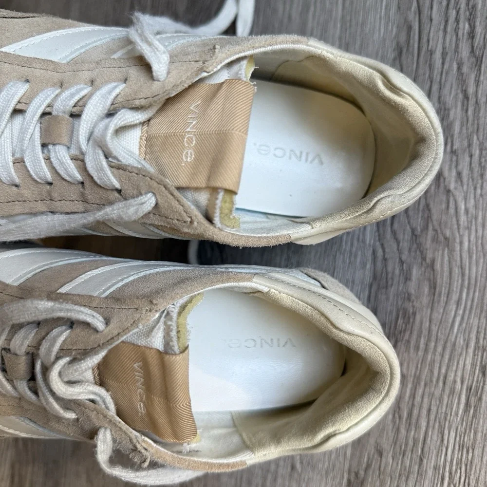 Vince Oasis New Camel Suede and Leather Runner Sneaker Size 10 Women‎ White Foam